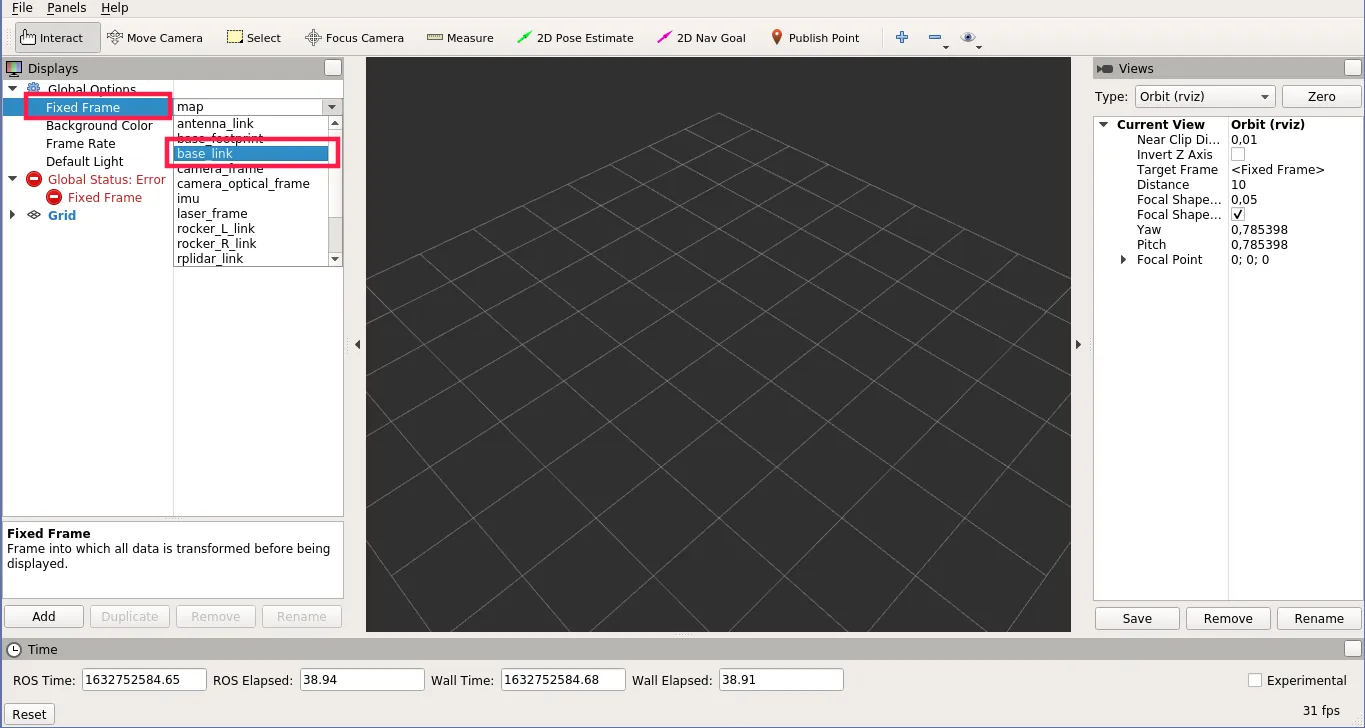 Location of Fixed Frame option