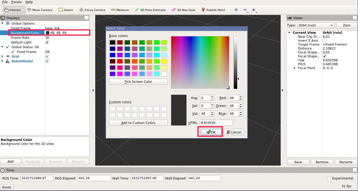 Location of Background change option