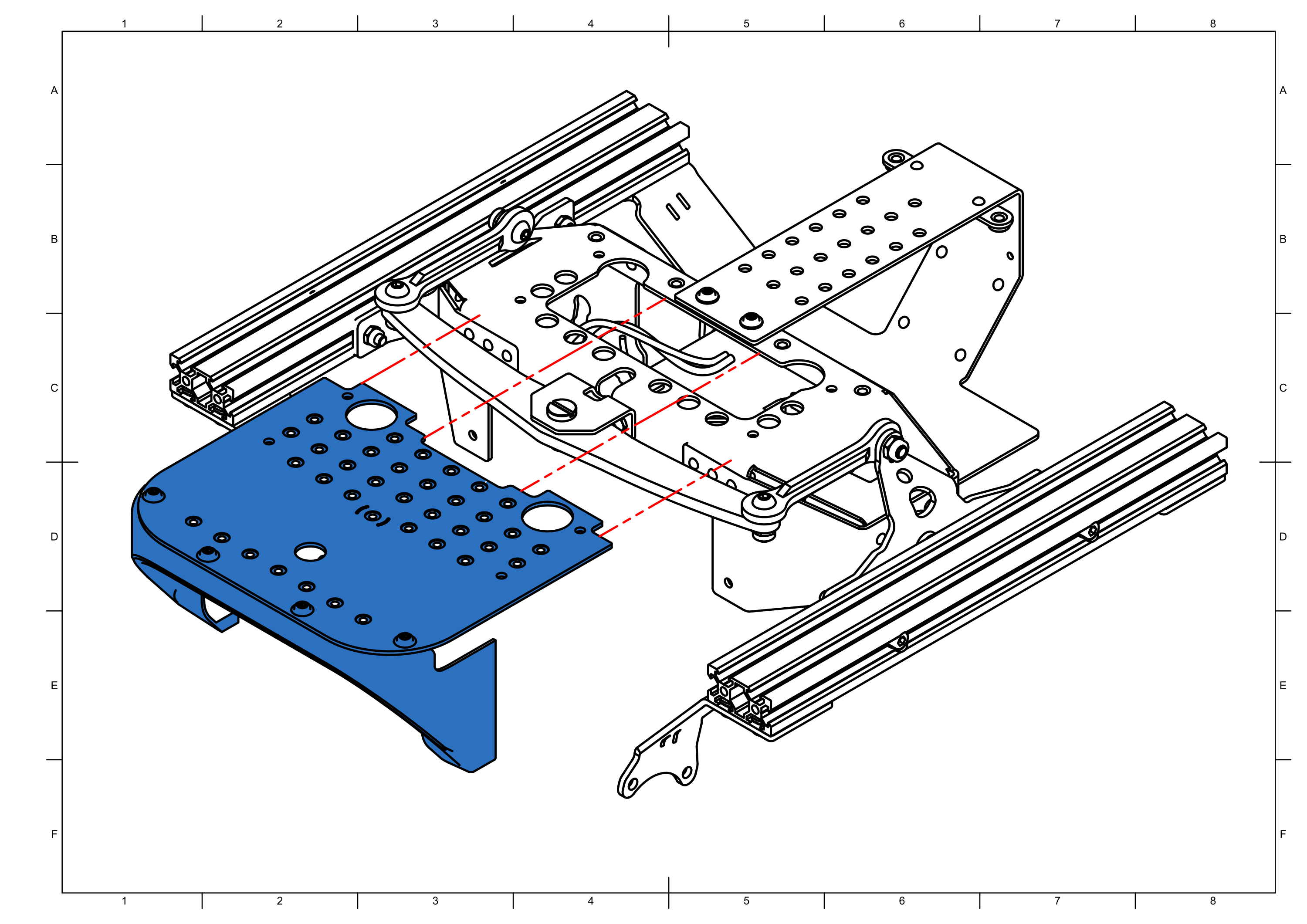 Assembly of top metal plate
