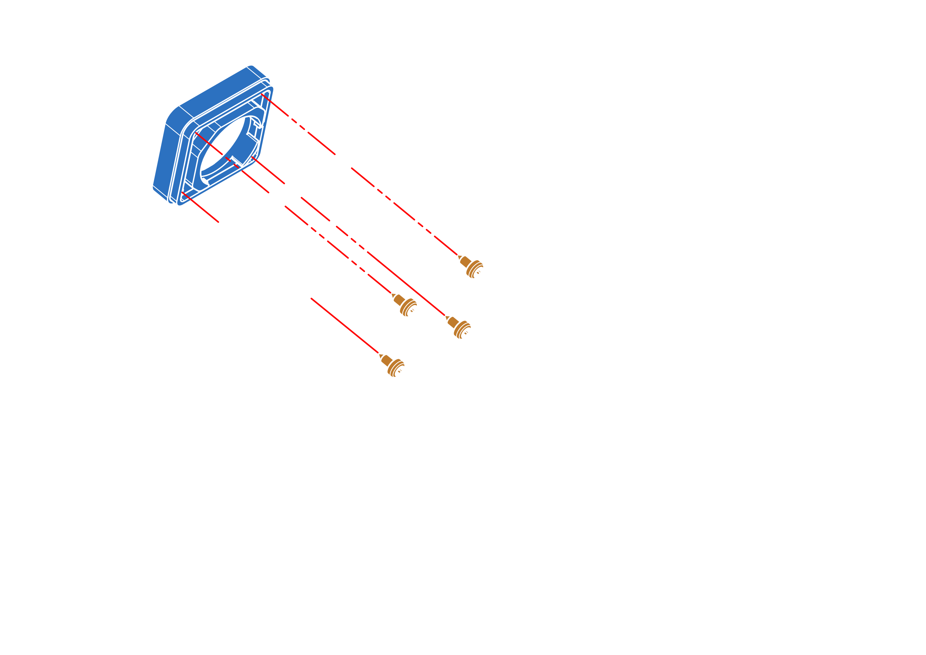 Attaching camera glass