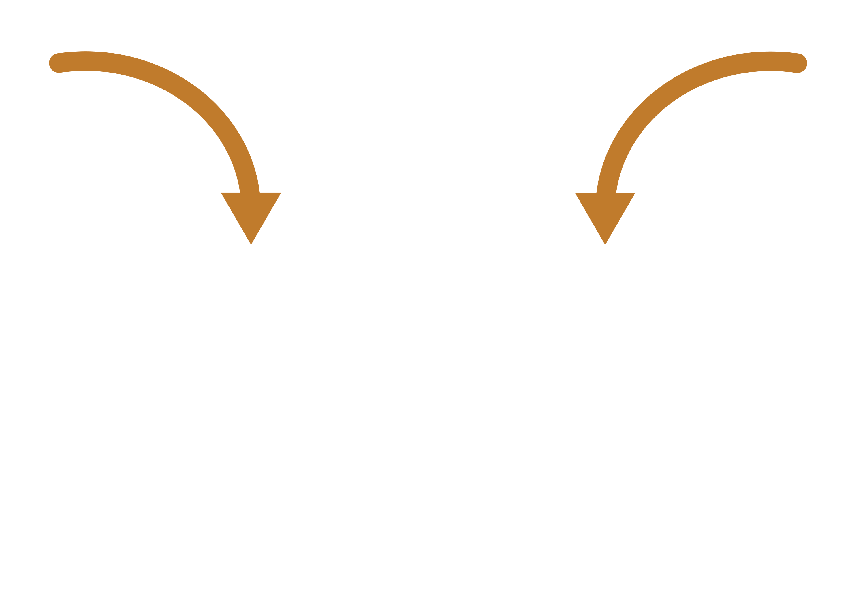 Top down view of the Raph Rover, with arrows next to the turning motors, showcasing movement during calibration